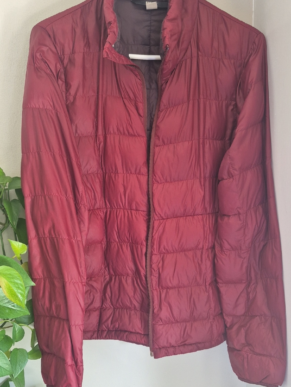 REI Co-op 650 Down Jacket Women's Size Large Wine Red Quilted Puffer.